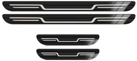 Car Door Sill Protector for VW Golf 7 7.5 8 MK7 MK8 R 2020-2024 2025, Stainless Steel Kick Plates Welcome Pedal Strips Threshold Scuff Plate Exterior Accessories,A/Black titanium brushed