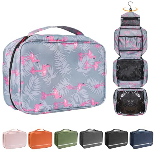 Beauty Case da Viaggio, Beauty da Viaggio per Uomo e Donna | Grande Borsa da Toilette da Appendere, Portatrucchi da Viaggio Impermeabile 4 in 1