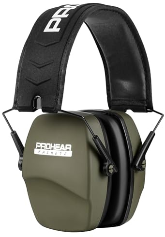 PROHEAR 016 Schiessen - Auriculares de protección auditiva para deportes de tiro, protección auditiva para adultos, protección auditiva para caza, SNR28dB,verde