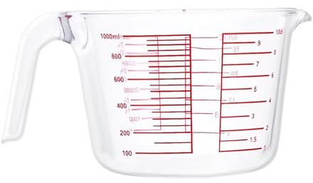 Bollisate Vaso Medidor de Líquidos de Vidrio - Jarra de Medición Transparente Métrico-Imperial | Taza de Medir para Cocina | Para Hogar Apartamento Restaurante Comedor Repostería Bebidas Postres
