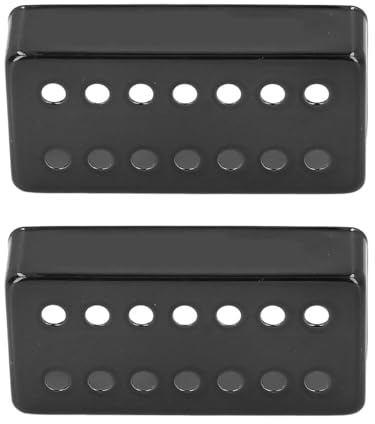 2 Stück Humbucker-Tonabnehmer-Abdeckung, E-Gitarren-Tonabnehmer-Abdeckung, Messing-Humbucker-Abdeckung mit 14-Loch-Design für DIY-Gitarrenreparatur und -Modifikation, Ersatz für