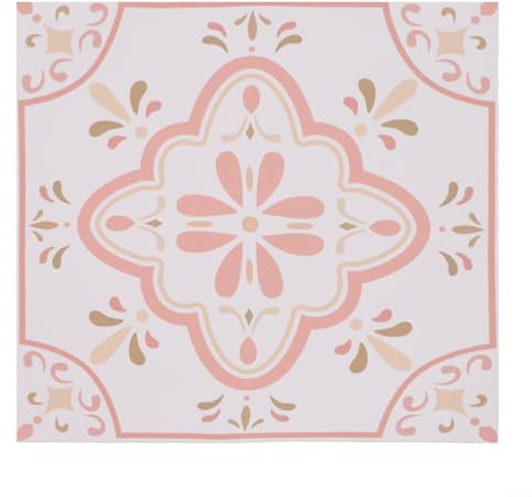 babominimer Adesivi per piastrelle per pareti e pavimenti, motivo rosa, decalcomanie impermeabili in PVC con fascino vintage, adesivi antiscivolo per pavimento per cucina, bagno, paraschizzi (grande)