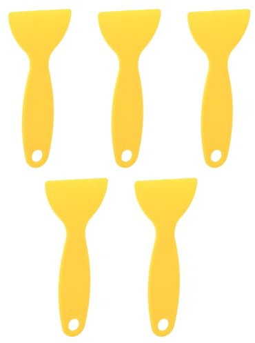 Julihai Spatule Flexible en Plastique de Haute dureté pour Enlever la Résine, pour, QIDI, Jaune 5,1 X 2,3 Pouces, Lot de 5