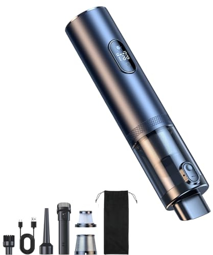 Aspirapolvere per auto senza fili 13000Pa potente, mini aspirapolvere portatile portatile con filtro lavabile, display a LED, luce, per auto, casa, parrucchiere, ufficio