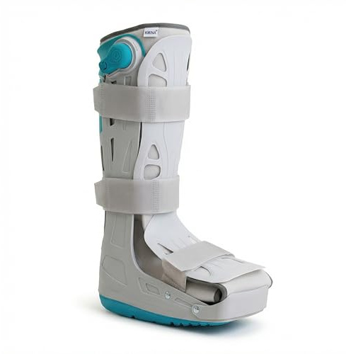 KMINA Tutore Walker Alto Gonfiabile S (Taglie 35,5 a 39,5), Stivale Ortopedico per Immobilizzazione di Piede e Caviglia, Regolazione Pneumatica con Valvola, Unisex Destro o Sinistro
