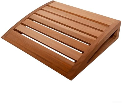 Holz-Sauna-Kopfstütze mit gebogenem Design zur Nackenstützung, natürliche Maserung, ergonomische Auflage für Zuhause, Spa für Sitzungen, 38 x 31 x 7 cm (B)