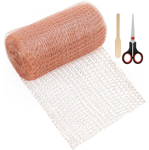 Controllo dei topi in rete di rame, rete in rame | Rete barriera per topi in antiruggine con doppio strato | Barriera anti-lume flessibile multifunzionale con forbice per fori di scarico, crepe