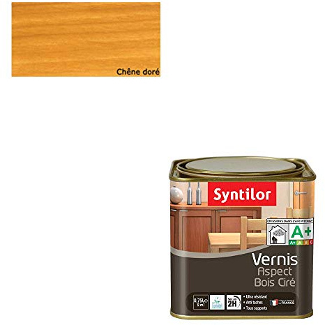 Syntilor - Vernis Aspect Bois Chêne Doré Ciré 0,75L