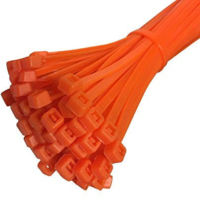 KafTon Fluorescent Orange Cable Tie 200mm x 4.8mm - (Pack of 100)