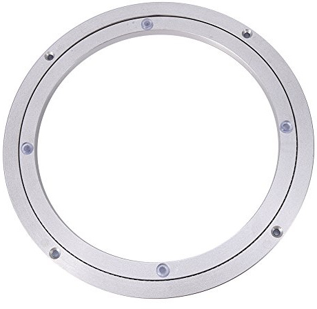 Drehkranz aus Aluminium, 360° Drehlager Drehteller Drehscheibe für Esstisch/Speisetisch(10 Zoll x H 8.5MM-Silber)