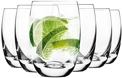 Krosno - Vaso de agua para jugo Highball (6 unidades, 360 ml) | Colección Elite | Perfecto para el hogar, restaurantes, fiestas | Lavavajillas