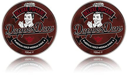 Dapper Dan Pomata Deluxe per capelli, tenuta media, lucentezza media, per uomo, 2 x 100 ml