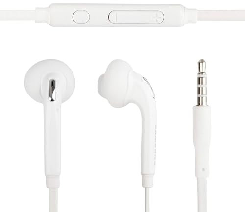 Mr. Gadget Solution® - Auriculares con micrófono para Samsung Galaxy (Conector Jack de 3,5 mm), Color Blanco