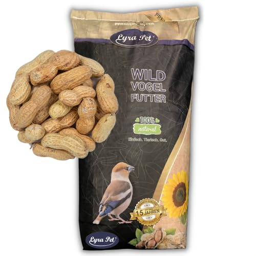 Lyra Pet® 10 kg Erdnusskerne in Schoten - Erdnüsse in Schale Neue Ernte | Wildvogelfutter Ganzjährig - Reich an Fetten & Ballaststoffen - Energiereiches Futter für Wildvögel & andere Wildtiere