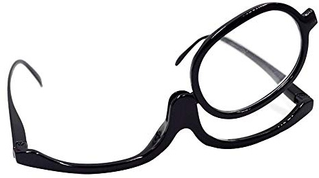MEGAUK Women Magnifying Makeup Glasses Flip Up Spectacle Lens Eyeglasses For Reading Black +1.5