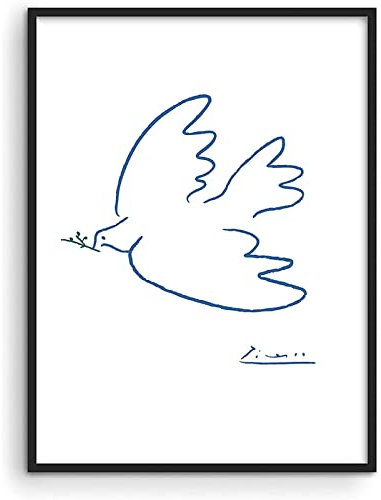 AIVYNA Friedenstaube Gemäldedruck Picasso Wand Bilder Pablo Picasso Strichzeichnungen Kunstdrucke Pablo Picasso Artwork Picasso Poster Kunstdrucke Modernes Picasso Bild Rahmenlos 30×40cm