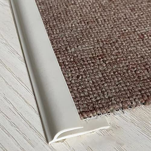 Übergangsprofil Teppich- und Bodenübergangsstreifen, Selbstklebende PVC-Teppichkanten-Bindestreifen, Zuschneidbar, Anpassbar, 1/2/3/4/5/6/7/8/9/10m Lang ( Color : Beige , Size : Length-4m(13.1ft) )
