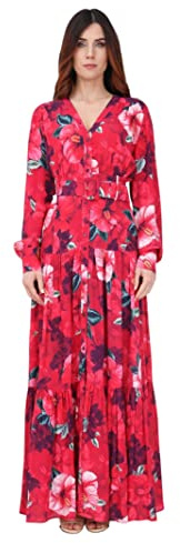 Pinko Vestido Crepe De Chin, Yn3_Mult.Fucsia/Rosa, 36 para Mujer