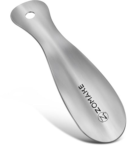 ZOMAKE Calzascarpe Metallo, 19 cm Calza Scarpe Corto Calzante Per Scarpe Piccolo da Viaggio, Shoe Horn Portatile per Uomini Donne Bambini (1 Pezzo)
