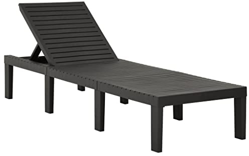 ZQQLVOO Sonnenliege Kunststoff Anthrazit Freizeitliege Liege Garten Garten Möbel Outdoor Gartenliege Geeignet für Garten, Terrasse, Hinterhof, Poolside