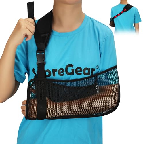 supregear Gittergewebe Armschlinge, Medizinische Schulterbandage Verstellbare Leichte Rotatorenmanschetten-Unterstützung für Verletzten Arm Ellenbogen Handgelenk Hand, Passend für Linke/Rechte Arm