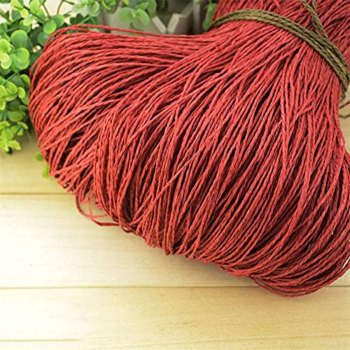 ZOTEXA 600 Meter 500g Sommer-Bastgarn zum Häkeln, natürliche Strohfäden, Kunsthandwerk für DIY-Stricken, Hut, Handtasche, Korb, Rattan-Material