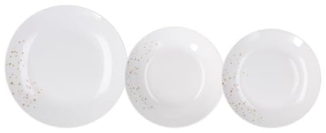 Tognana Servicio de platos de mesa de porcelana Metropolis Dream Oro 18 piezas