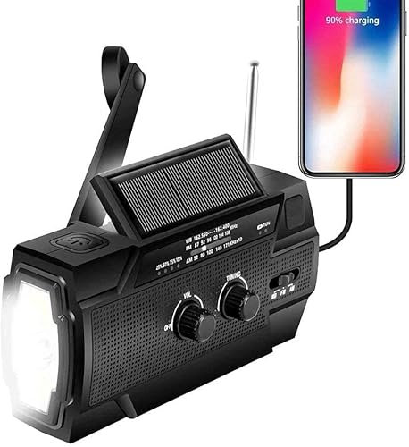 YQYBF Personal Pocket Radio,Solar Hand Crank NOAA Weather Radio, Emergency Radio with Flashlight And 4000Mah Portable Smart