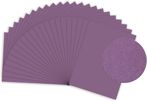 Sumico Bastelkarton 50x70cm 25 Bogen I Bastelpapier 220g/m² I dickes Ton-Papier zum Basteln & Malen I Bastel-Pappe umweltfreundlich verpackt I Tonkarton bunt für Kinder (Lila)