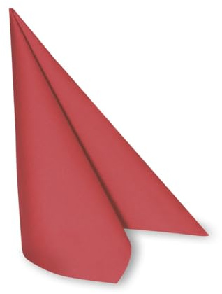 DeinPack Airlaid Lot de 250 serviettes de table 40 x 40 cm, rouges, jetables, aspect tissu, indéchirables, absorbantes et indéformables, idéales pour mariage, fêtes et événements, rouge