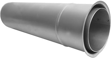 FIREFIX R80/WDV Pelletofenrohr, 80 mm, Wandfutter, verlängert