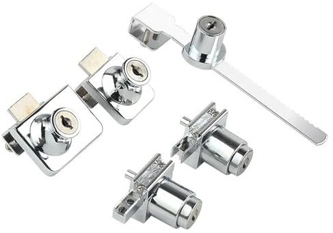 Display Cabinet Glass H Lock Three-Piece Office Furniture Lock Drawer Lock Furniture Hardware 1Pcs(Sawtooth Lock)
