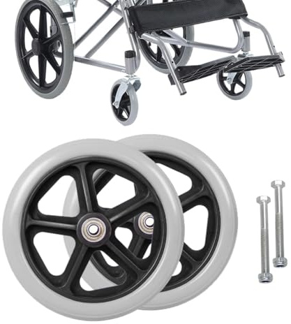 generisch 140-200mm Solide Ersatzräder-2 Stück Ersatzrad Rollator Vorderräder Schwarz/grau Ersatzräder Abriebfest Deaktivierte rutschfeste Gummiräder Rollstuhlzubehör(Gray,6in/14cm)