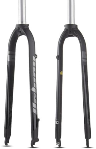 26 27,5 29pouces Fourche Rigide VTT 1-1/8 Tube Droit Fourche Dure De Vélo De Route En Alliage D'aluminium Frein À Disque Fourche Avant De Vélo À Libération Rapide 9*100mm(Black,STRAIGHT_27.5IN)