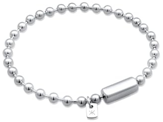 Kuzzoi Herren Silber Armband Kugelkette (4 mm) 925 Silber | Zylinderverschluss für den Mann Silberarmband Länge 19 cm -23 cm