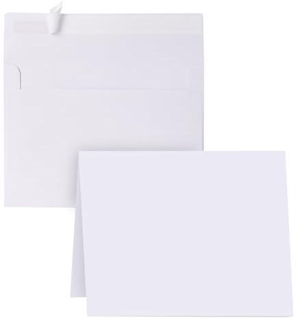Blanko-Karten und Umschläge, 10,2 x 15,2 cm, Weiß, Einladungskarten mit 30 Stück, A4-Größe, selbstverschließend, blanko, Grußkarten mit Umschlägen für alle Anlässe, DIY, bedrucken
