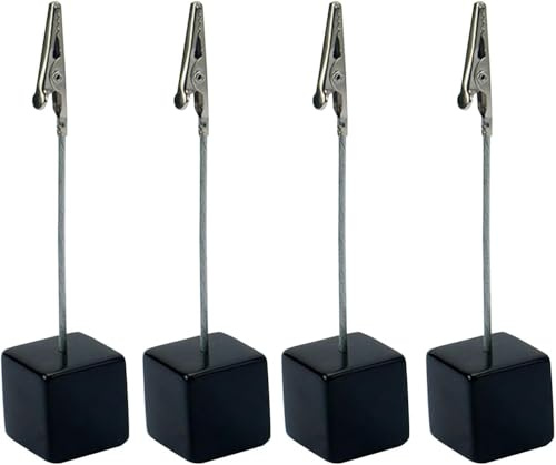 4 x schwarze Memo-Cliphalter mit Krokodilverschluss, für Bilder, Karten, Papier, Notizklammern, für Büro, Zuhause, Arbeitsplatz, Organizer, Schreibtischzubehör
