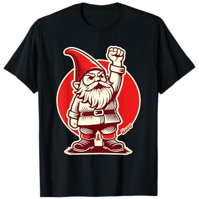 Nain de Jardin Amusant Parodie: Nain Furieux Levant le Poin T-Shirt