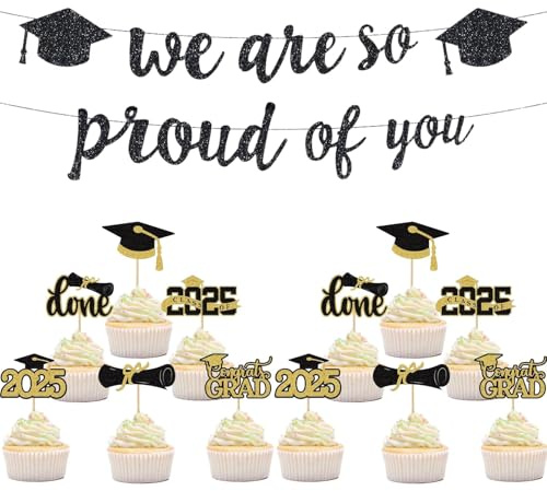 Abitur 2025 Deko, Abschluss Deko, Herzlichen Glückwunsch Girlande, Graduation Deko, Graduation, Bachelor, Geeignet für Abiturienten und Hochschulabsolventen Abschlusssaison