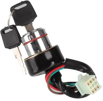 Interruttore Accensione 6 Fili 3 Posizioni 2 Chiavi Per Scooter ATV Buggy Go-kart Quad Universale Kit Blocco Interruttore Accensione Moto