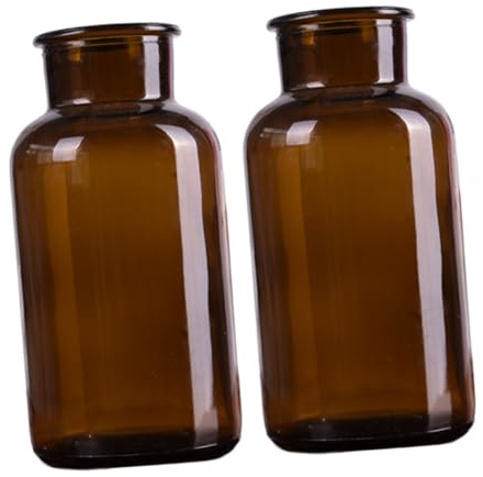 TOYZFRIENDY 2 Piezas Botellas Boca Ancha de Frascos de Vidrio para Decoración Floral y Almacenamiento DIY Botellas para Deseos y Manualidades