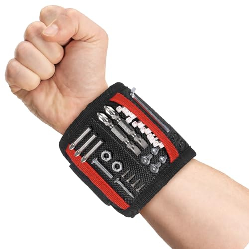 2 Stück Magnetisches Armband Werkzeugband, Magnetarmband Handwerker, Weihnachtsgeschenk für Männer, Geburtstagsgeschenk für Handwerker, Heimwerker und Renovierer, zum Befestigen von Schrauben & Nägeln