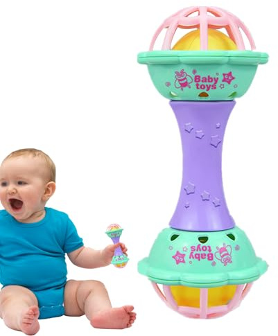 Rattle Toy - Färgglad Shaker, Säker Sensory Hand Grip Toy, Multifunktionell Rattle Teether | 2,3 Tum, Babyskallar Pojkar, Flickor, Lektid För Tidig Inlärning, Maracas För Bebisar, 1*st