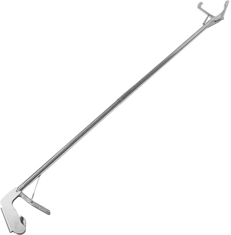 Healifty Foldable Stainless Steel Snake Catcher Clip with Lock, 1.2m Snake Tong Tool for Safe Reptile Handling in Garden and Outdoor Use