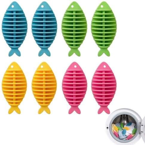 8 Palline per Asciugatrice e Lavatrice, Sfere Antipiega Riutilizzabili per Bucato Morbido, Palline per Lavare Piumini e Vestiti, Risparmio Energetico e Tempo di Asciugatura, 4 Colori
