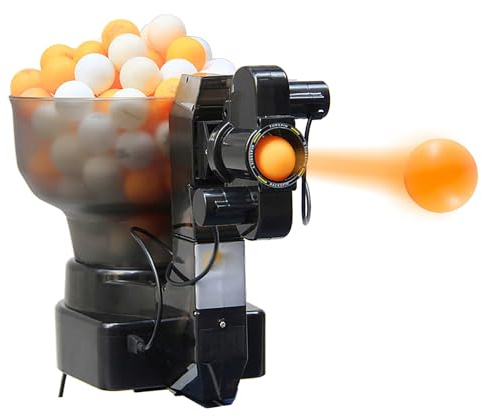 Bordtennisrobot, automatisk bollmaskin för bordtennis med 36 olika snurrbollar, 110 bollar kapacitet, utomhusbollfrekvens och kulhastighet justerbar, för idrottare, pingisentusiaster