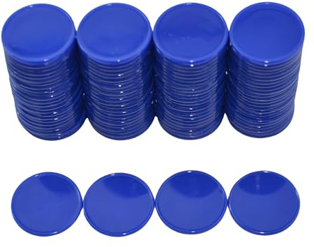 Smartdealspro Mini jetons de poker en plastique opaque, 25 mm, avec boîte de rangement (bleu)