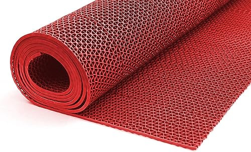 Bodenmatte in 4 Farben Saunaläufer Duschmatte Antirutschmatte Meterware 90 und 120 cm (120cm Rot)
