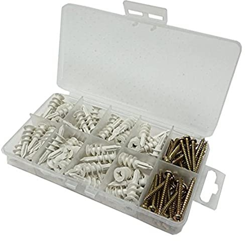 Merriway bh06586 Surtido de nailon Redi-Driva Cavidad tacos & tornillos en un 10 compartimento funda de transporte.