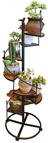 Flower Stand Iron Staircase Rack Indoor Outdoor Metal Decorative Plant Pot Holders European Retro Garden 8 Tier Display Shelving Home Decor-35×100CM